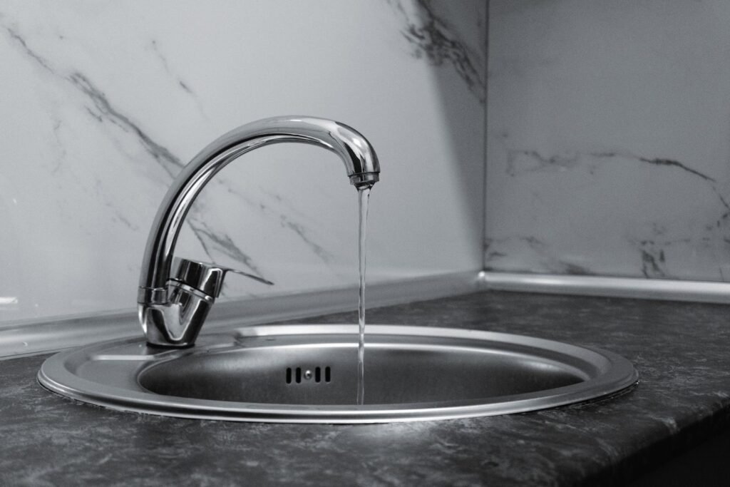 Chrome kitchen faucet after faucet repair in Lombard, IL